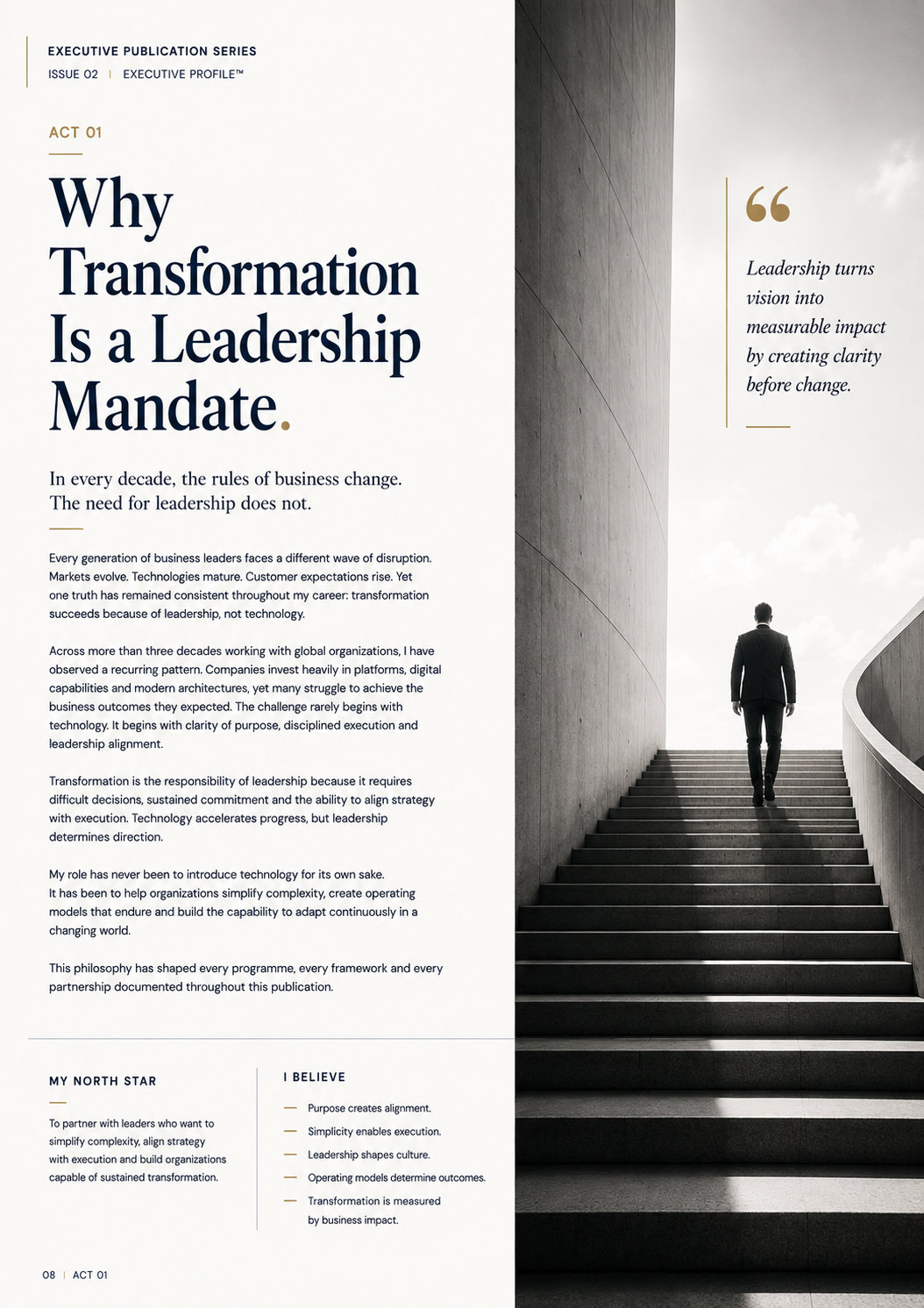 Executive Profile Series 01 Issue 02, Act 01: Why Transformation Is a Leadership Mandate